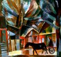 Пейзаж с черной лошадью. 1976 г. Холст, масло, 90 х 95. Санкт-Петербург. Государственный Русский музей