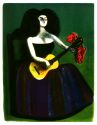 Дама с гитарой. 1994 г. Бумага, цв. литография, 40,5 х 31
