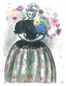 Дама с цветами. 1980 — 1983 гг. Бумага, офорт, акварель, гуашь, 64 х 49